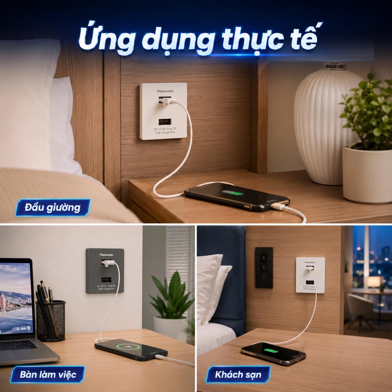 Ổ cắm USB Panasonic 2 cổng / 2-Port USB Charger